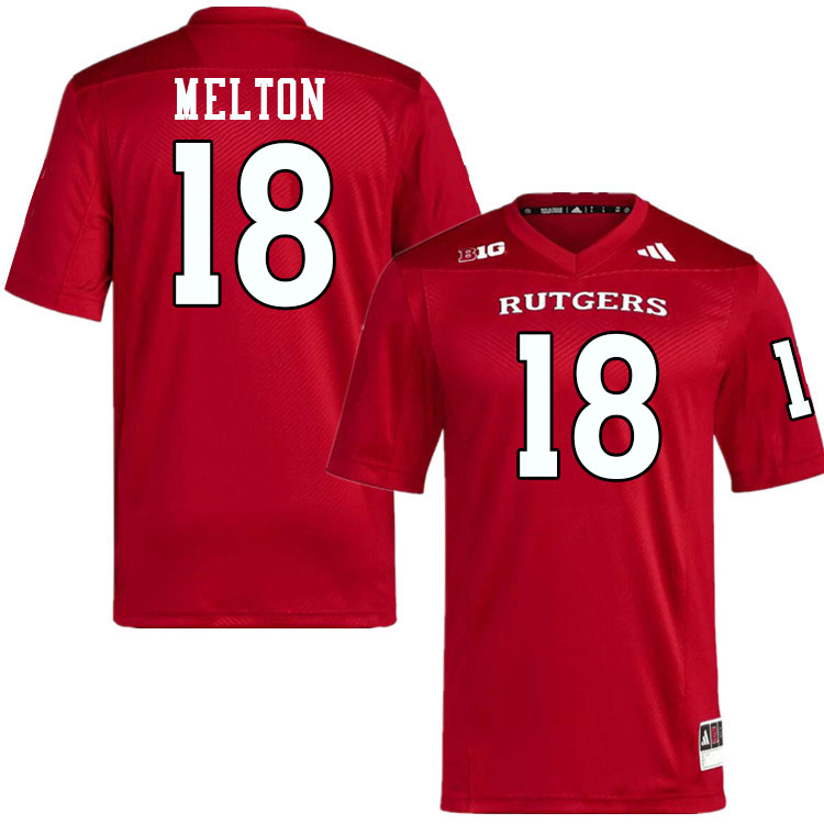Rutgers Scarlet Knights #18 Bo Melton College Football Jerseys,Uniforms-Scarlet